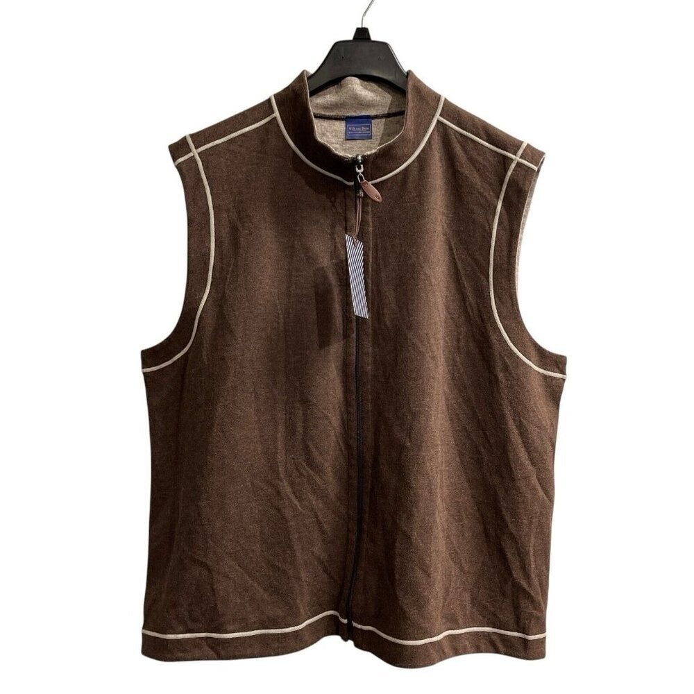 Wilkens Bros Heritage Collection Reversible Vest Brown Oatmeal Full Zip Men XXL